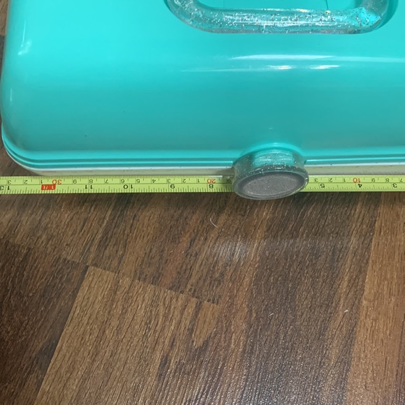 Caboodles Ulta Beauty sea green and speckled white makeup case w large mirror - Picture 5 of 8